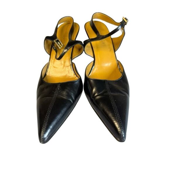 VTG Gucci Scarpa Aperta Pelle Ankle Strap Pumps Size 39.5/9.5 3.5" heel - Picture 4 of 13